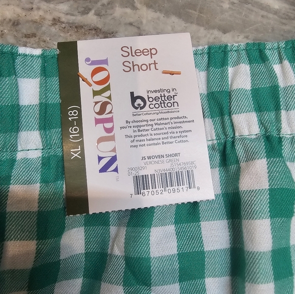NWT Joyspun Green Gingham Sleep Shorts Size XL (16–18) – Cotton Rayon Lounge Pj - Picture 3 of 7